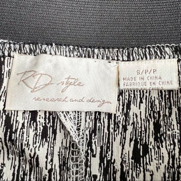 Monochromatic Black White Stretchy Print High Waist Pencil Skirt S - Picture 12 of 13